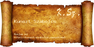 Kunszt Szabolcs névjegykártya